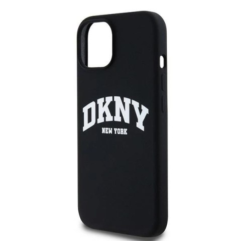 Etui DKNY Liquid Silicone White Printed Logo MagSafe na iPhone 15 Plus / 14 Plus - czarne Etui DKNY Liquid Silicone White Printed Logo MagSafe na iPhone 15 Plus / 14 Plus - czarne