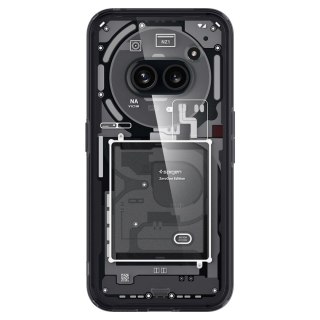 Etui Spigen Ultra Hybrid na Nothing Phone 2A - ciemnoszare (wzór Zero One)