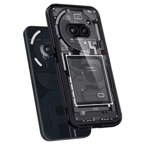 Etui Spigen Ultra Hybrid na Nothing Phone 2A - ciemnoszare (wzór Zero One) Etui Spigen Ultra Hybrid na Nothing Phone 2A - ciemnoszare (wzór Zero One)
