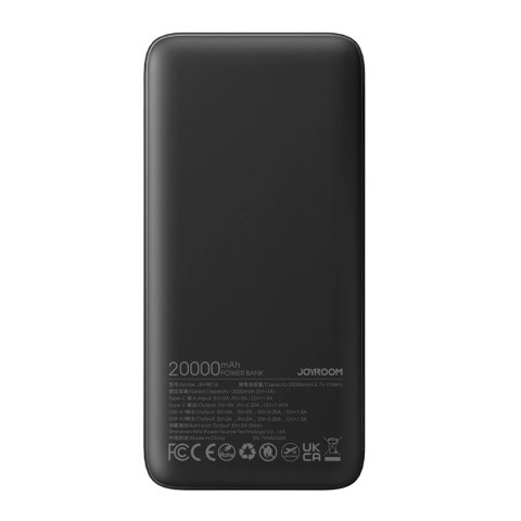 Powerbank Joyroom JR-PBF16 20000mAh USB-C USB-A 22.5W - czarny Powerbank Joyroom JR-PBF16 20000mAh USB-C USB-A 22.5W - czarny