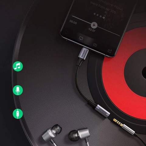 Adapter Ugreen AV161 do słuchawek mini jack 3,5 mm (żeński) / USB-C (męski) 10 cm - szary Adapter Ugreen AV161 do słuchawek mini jack 3,5 mm (żeński) / USB-C (męski) 10 cm - szary