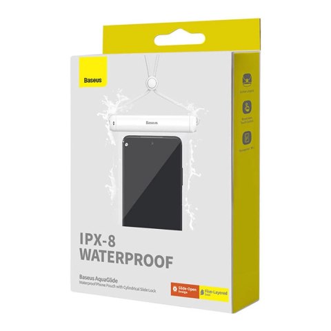 Etui Baseus AquaGlide BS-PC030 wodoodporne IPX8 z cylindrycznym zapięciem - białe Etui Baseus AquaGlide BS-PC030 wodoodporne IPX8 z cylindrycznym zapięciem - białe