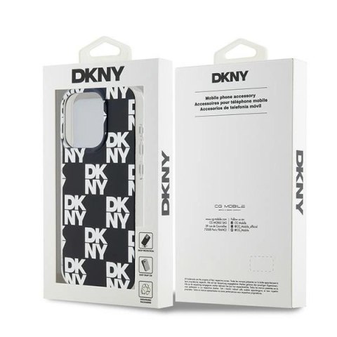 Etui DKNY IML Checkered Mono Pattern na iPhone 15 Pro - czarne Etui DKNY IML Checkered Mono Pattern na iPhone 15 Pro - czarne