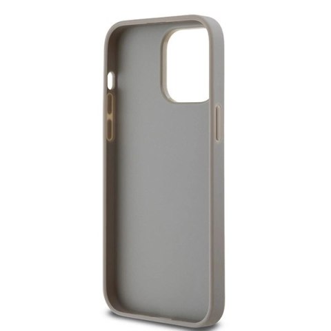 Etui DKNY Leather Mono Stripe & Metal Logo na iPhone 14 Pro - beżowe Etui DKNY Leather Mono Stripe & Metal Logo na iPhone 14 Pro - beżowe