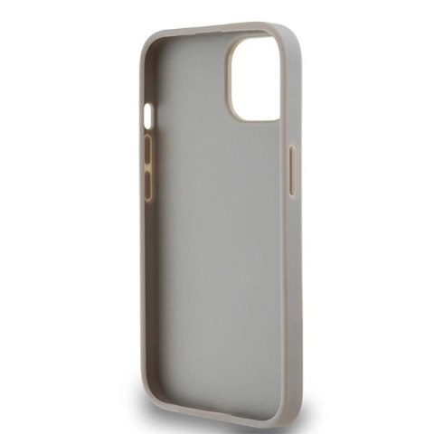 Etui DKNY Leather Mono Stripe & Metal Logo na iPhone 15 / 14 / 13 - beżowe Etui DKNY Leather Mono Stripe & Metal Logo na iPhone 15 / 14 / 13 - beżowe