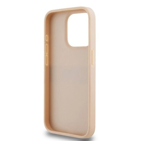 Etui DKNY Leather Mono Stripe & Metal Logo na iPhone 15 Pro - różowe Etui DKNY Leather Mono Stripe & Metal Logo na iPhone 15 Pro - różowe