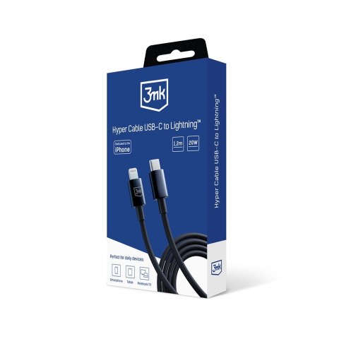 Kabel 3mk Hyper Cable USB-C / Lightning 20W 1.2m - czarny