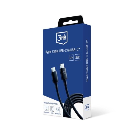 Kabel 3mk Hyper Cable USB-C / USB-C 100W 1.2m - czarny