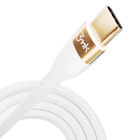 Kabel 3mk Hyper Silicone Cable USB-C / USB-C 100W 2m - biały