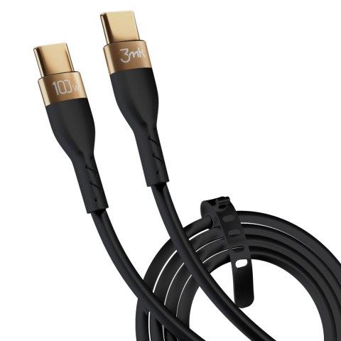 Kabel 3mk Hyper Silicone Cable USB-C / USB-C 100W 2m - czarny