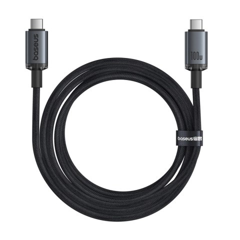 Kabel Baseus Crystal Shine CB000089 USB-C / USB-C USB3.2 100W 20Gbps 1.5m - czarny Kabel Baseus Crystal Shine CB000089 USB-C / USB-C USB3.2 100W 20Gbps 1.5m - czarny