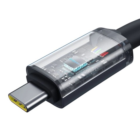 Kabel Baseus Crystal Shine CB000089 USB-C / USB-C USB3.2 100W 20Gbps 1.5m - czarny Kabel Baseus Crystal Shine CB000089 USB-C / USB-C USB3.2 100W 20Gbps 1.5m - czarny