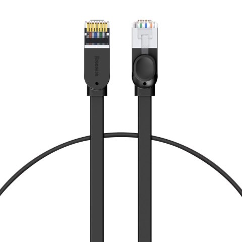 Kabel Baseus High Speed sieciowy płaski Ethernet CAT6 RJ45 1m - czarny Kabel Baseus High Speed sieciowy płaski Ethernet CAT6 RJ45 1m - czarny