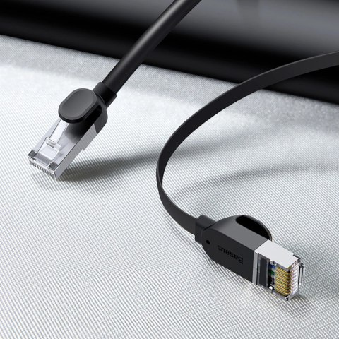 Kabel Baseus High Speed sieciowy płaski Ethernet CAT6 RJ45 1m - czarny Kabel Baseus High Speed sieciowy płaski Ethernet CAT6 RJ45 1m - czarny