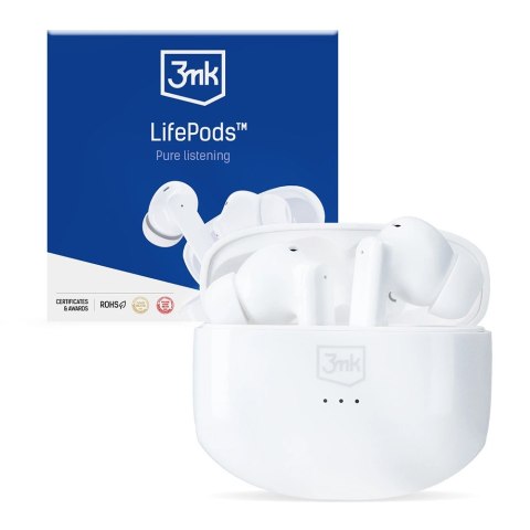 Słuchawki 3mk LifePods douszne bezprzewodowe Bluetooth 5.3 ANC - białe Słuchawki 3mk LifePods douszne bezprzewodowe Bluetooth 5.3 ANC - białe