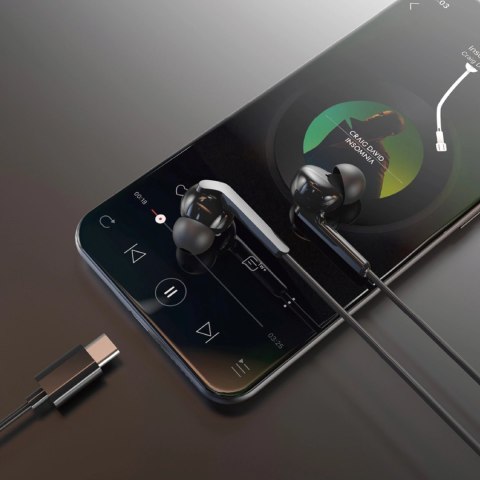 Słuchawki Dudao X3C+ przewodowe USB-C dokanałowe 1.2m - czarne Słuchawki Dudao X3C+ przewodowe USB-C dokanałowe 1.2m - czarne