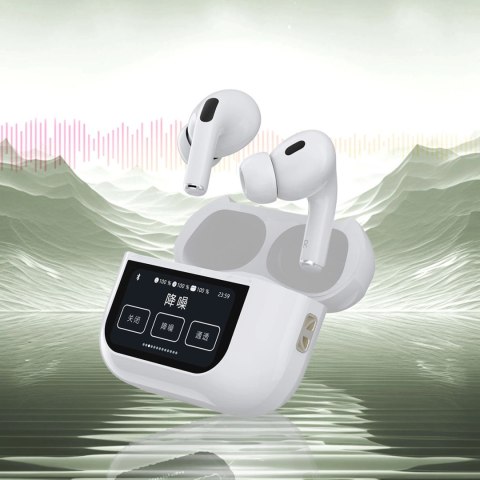 Słuchawki Dudao U19 douszne TWS bezprzewodowe Bluetooth 5.3 z wyświetlaczem LED - białe