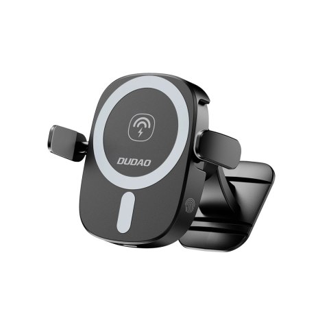 Uchwyt Dudao FW11 samochodowy do telefonu z ładowarką indukcyjną 15W na kratkę nawiewu / kokpit - czarny Uchwyt Dudao FW11 samochodowy do telefonu z ładowarką indukcyjną 15W na kratkę nawiewu / kokpit - czarny
