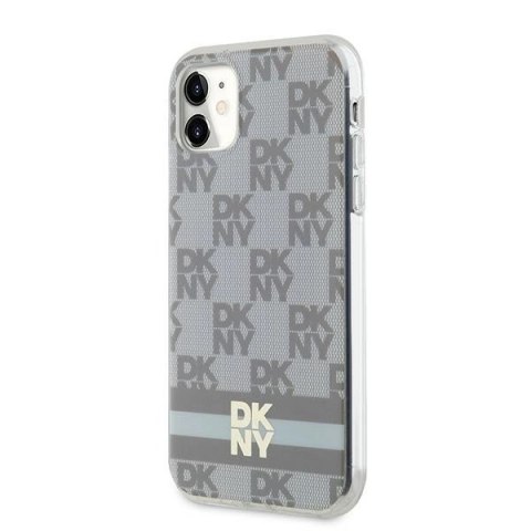 Etui DKNY IML Checkered Mono Pattern & Printed Stripes MagSafe na iPhone 11 / Xr - beżowe Etui DKNY IML Checkered Mono Pattern & Printed Stripes MagSafe na iPhone 11 / Xr - beżowe
