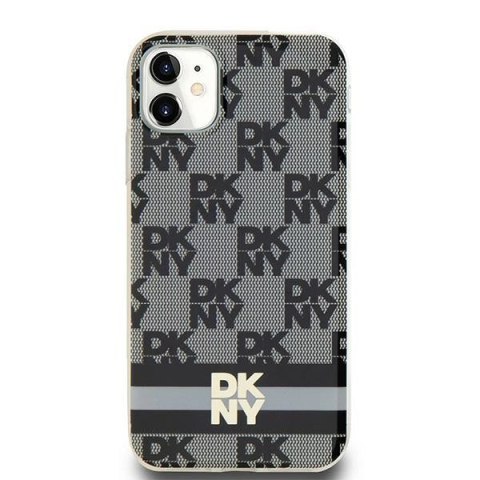 Etui DKNY IML Checkered Mono Pattern & Printed Stripes MagSafe na iPhone 11 / Xr - czarne Etui DKNY IML Checkered Mono Pattern & Printed Stripes MagSafe na iPhone 11 / Xr - czarne