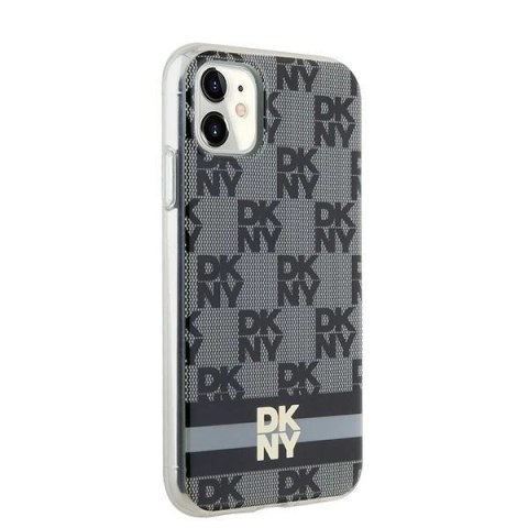 Etui DKNY IML Checkered Mono Pattern & Printed Stripes MagSafe na iPhone 11 / Xr - czarne Etui DKNY IML Checkered Mono Pattern & Printed Stripes MagSafe na iPhone 11 / Xr - czarne