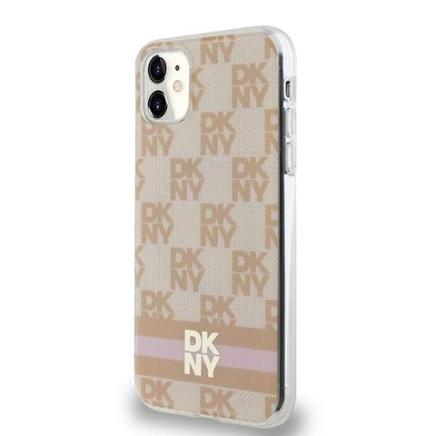Etui DKNY IML Checkered Mono Pattern & Printed Stripes MagSafe na iPhone 11 / Xr - różowe Etui DKNY IML Checkered Mono Pattern & Printed Stripes MagSafe na iPhone 11 / Xr - różowe