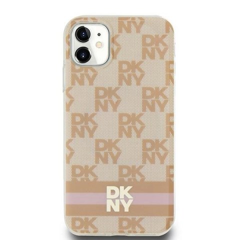 Etui DKNY IML Checkered Mono Pattern & Printed Stripes MagSafe na iPhone 11 / Xr - różowe Etui DKNY IML Checkered Mono Pattern & Printed Stripes MagSafe na iPhone 11 / Xr - różowe