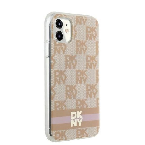 Etui DKNY IML Checkered Mono Pattern & Printed Stripes MagSafe na iPhone 11 / Xr - różowe Etui DKNY IML Checkered Mono Pattern & Printed Stripes MagSafe na iPhone 11 / Xr - różowe