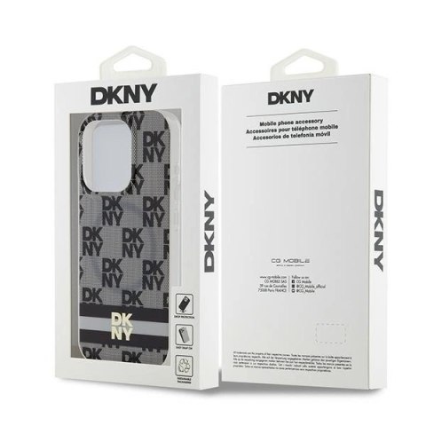 Etui DKNY IML Checkered Mono Pattern & Printed Stripes MagSafe na iPhone 14 Pro Max - czarne Etui DKNY IML Checkered Mono Pattern & Printed Stripes MagSafe na iPhone 14 Pro Max - czarne