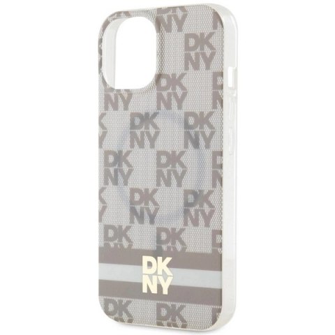 Etui DKNY IML Checkered Mono Pattern & Printed Stripes MagSafe na iPhone 15 / 14 / 13 - beżowe Etui DKNY IML Checkered Mono Pattern & Printed Stripes MagSafe na iPhone 15 / 14 / 13 - beżowe