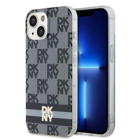 Etui DKNY IML Checkered Mono Pattern & Printed Stripes MagSafe na iPhone 15 / 14 / 13 - czarne Etui DKNY IML Checkered Mono Pattern & Printed Stripes MagSafe na iPhone 15 / 14 / 13 - czarne