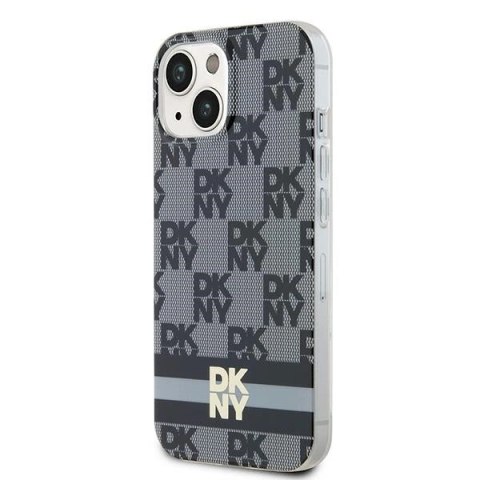 Etui DKNY IML Checkered Mono Pattern & Printed Stripes MagSafe na iPhone 15 / 14 / 13 - czarne Etui DKNY IML Checkered Mono Pattern & Printed Stripes MagSafe na iPhone 15 / 14 / 13 - czarne