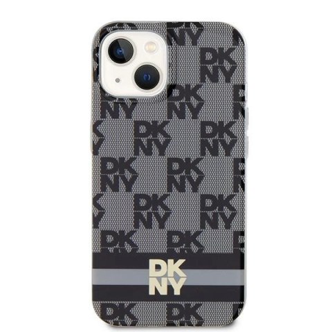 Etui DKNY IML Checkered Mono Pattern & Printed Stripes MagSafe na iPhone 15 / 14 / 13 - czarne Etui DKNY IML Checkered Mono Pattern & Printed Stripes MagSafe na iPhone 15 / 14 / 13 - czarne
