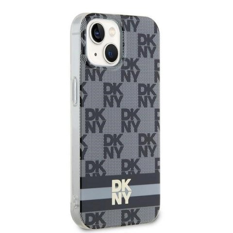 Etui DKNY IML Checkered Mono Pattern & Printed Stripes MagSafe na iPhone 15 / 14 / 13 - czarne Etui DKNY IML Checkered Mono Pattern & Printed Stripes MagSafe na iPhone 15 / 14 / 13 - czarne