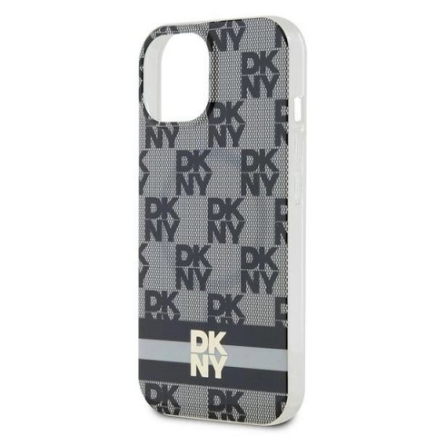 Etui DKNY IML Checkered Mono Pattern & Printed Stripes MagSafe na iPhone 15 / 14 / 13 - czarne Etui DKNY IML Checkered Mono Pattern & Printed Stripes MagSafe na iPhone 15 / 14 / 13 - czarne