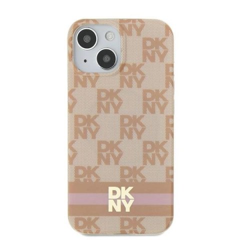 Etui DKNY IML Checkered Mono Pattern & Printed Stripes MagSafe na iPhone 15 / 14 / 13 - różowe Etui DKNY IML Checkered Mono Pattern & Printed Stripes MagSafe na iPhone 15 / 14 / 13 - różowe