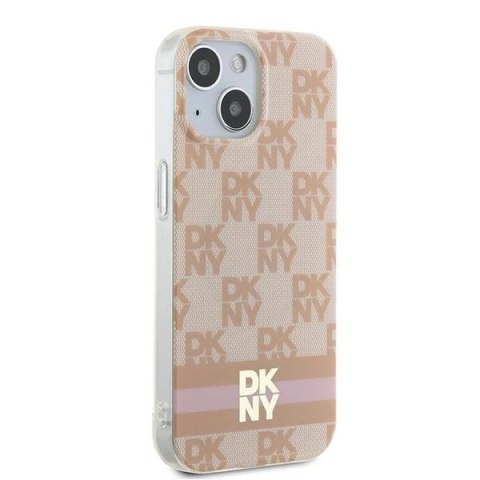 Etui DKNY IML Checkered Mono Pattern & Printed Stripes MagSafe na iPhone 15 / 14 / 13 - różowe Etui DKNY IML Checkered Mono Pattern & Printed Stripes MagSafe na iPhone 15 / 14 / 13 - różowe