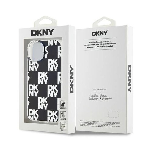 Etui DKNY IML Checkered Mono Pattern na iPhone 15 / 14 / 13 - czarne Etui DKNY IML Checkered Mono Pattern na iPhone 15 / 14 / 13 - czarne