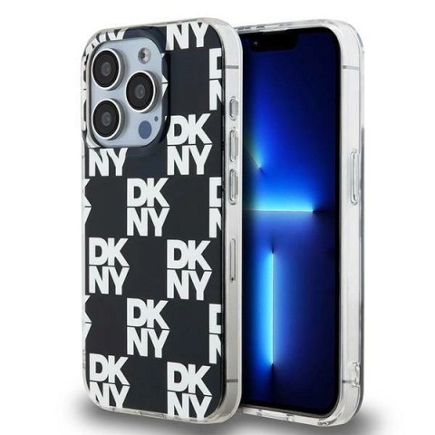 Etui DKNY IML Checkered Mono Pattern na iPhone 15 Pro Max - czarne Etui DKNY IML Checkered Mono Pattern na iPhone 15 Pro Max - czarne