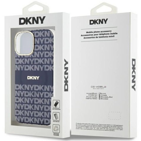 Etui DKNY IML Mono & Stripe MagSafe na iPhone 15 / 14 / 13 - niebieskie Etui DKNY IML Mono & Stripe MagSafe na iPhone 15 / 14 / 13 - niebieskie