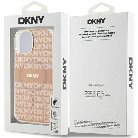 Etui DKNY IML Mono & Stripe MagSafe na iPhone 15 / 14 / 13 - różowe Etui DKNY IML Mono & Stripe MagSafe na iPhone 15 / 14 / 13 - różowe