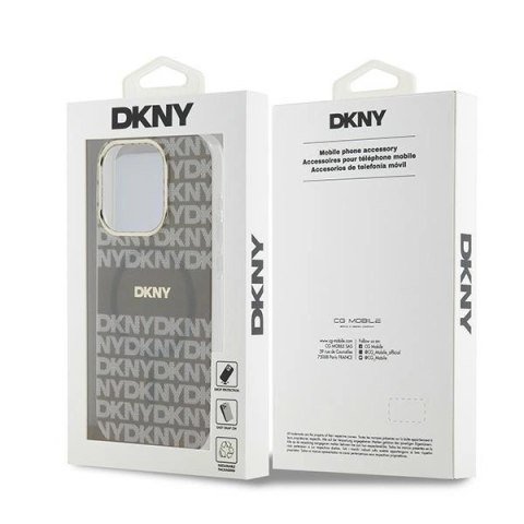 Etui DKNY IML Mono & Stripe MagSafe na iPhone 15 Pro Max - beżowe Etui DKNY IML Mono & Stripe MagSafe na iPhone 15 Pro Max - beżowe