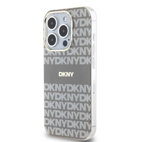 Etui DKNY IML Mono & Stripe MagSafe na iPhone 15 Pro - beżowe Etui DKNY IML Mono & Stripe MagSafe na iPhone 15 Pro - beżowe