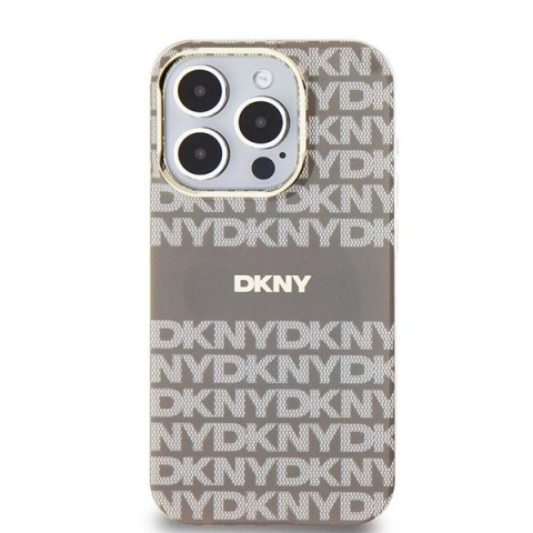 Etui DKNY IML Mono & Stripe MagSafe na iPhone 15 Pro - beżowe Etui DKNY IML Mono & Stripe MagSafe na iPhone 15 Pro - beżowe
