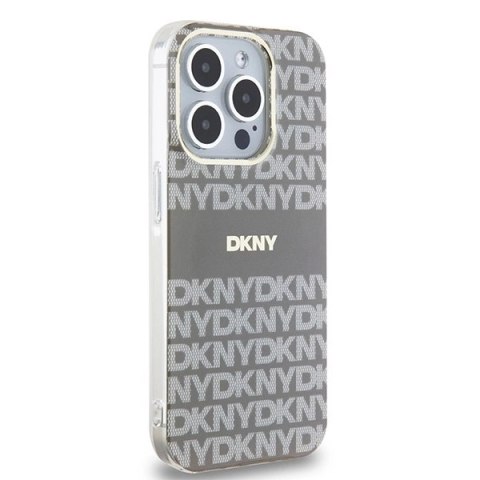 Etui DKNY IML Mono & Stripe MagSafe na iPhone 15 Pro - beżowe Etui DKNY IML Mono & Stripe MagSafe na iPhone 15 Pro - beżowe