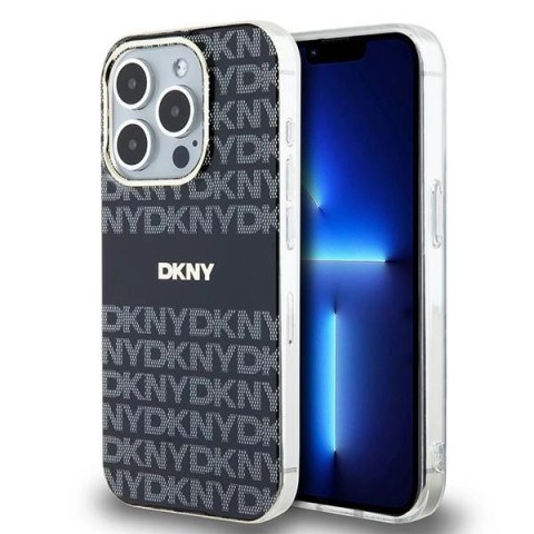 Etui DKNY IML Mono & Stripe MagSafe na iPhone 15 Pro - czarne Etui DKNY IML Mono & Stripe MagSafe na iPhone 15 Pro - czarne