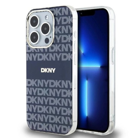 Etui DKNY IML Mono & Stripe MagSafe na iPhone 15 Pro - niebieskie Etui DKNY IML Mono & Stripe MagSafe na iPhone 15 Pro - niebieskie