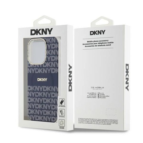Etui DKNY IML Mono & Stripe MagSafe na iPhone 15 Pro - niebieskie Etui DKNY IML Mono & Stripe MagSafe na iPhone 15 Pro - niebieskie