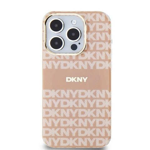 Etui DKNY IML Mono & Stripe MagSafe na iPhone 15 Pro - różowe Etui DKNY IML Mono & Stripe MagSafe na iPhone 15 Pro - różowe