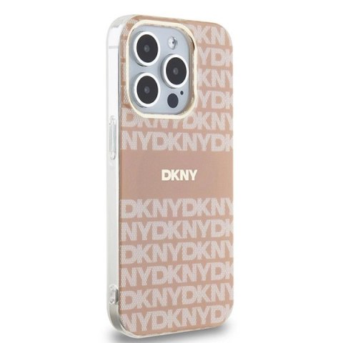 Etui DKNY IML Mono & Stripe MagSafe na iPhone 15 Pro - różowe Etui DKNY IML Mono & Stripe MagSafe na iPhone 15 Pro - różowe